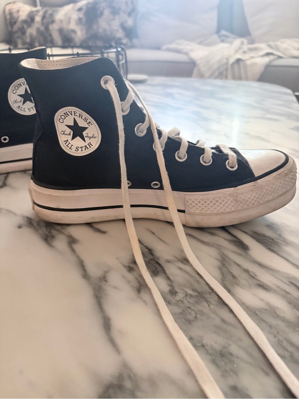 Converse Black and White High-Top Sneakers - Picture 2 of 3